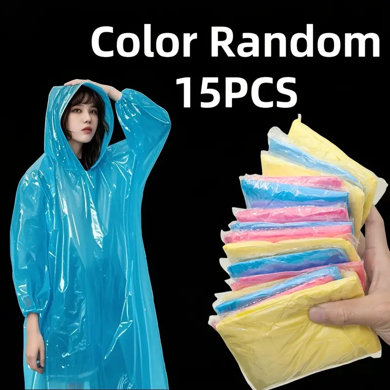 Cycling Gear In Rain - 15/30PCS Randomly Colored Disposable Transparent Rain
